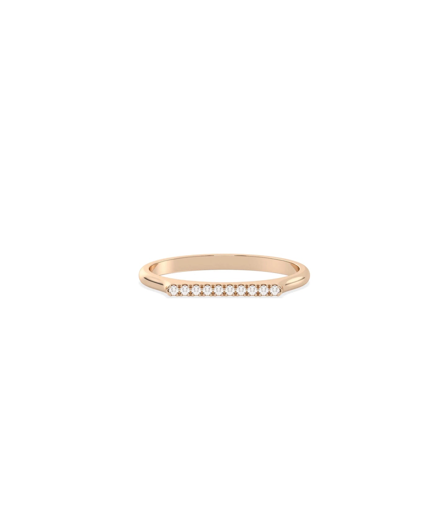 Rose gold Diamond Table Top Band Ring featuring modern table top setting