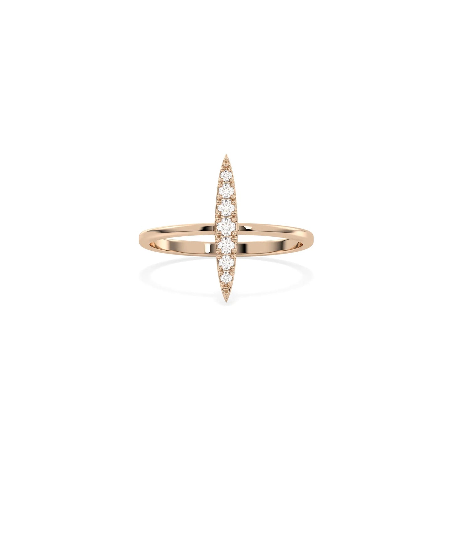 Rose gold Diamond Pave Marquise Design Ring with luxurious marquise pave coverage