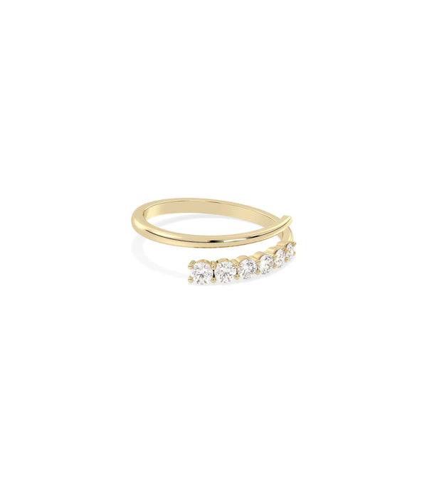 Side view of Diamond Bypass Ring showing bypass architecture and diamond detail alternate view