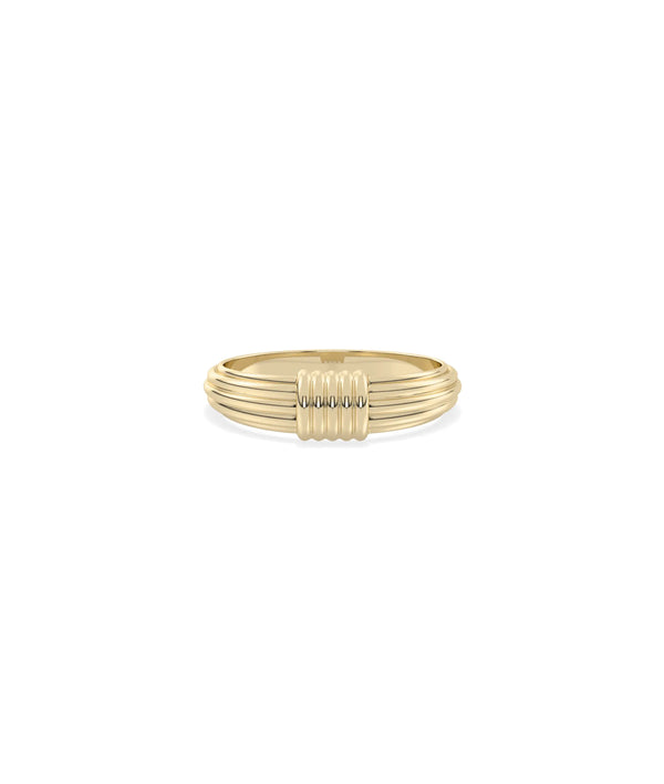 Ruffle Gold Band Ring yellow gold showcasing elegant wave-like ruffle texture