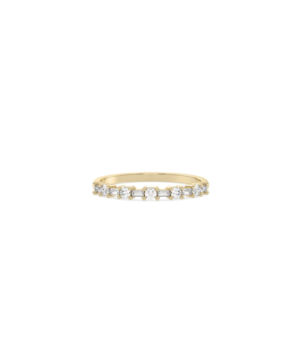 Round Baguette Diamond Band Ring - 79e | Everyday 14K Gold Jewelry