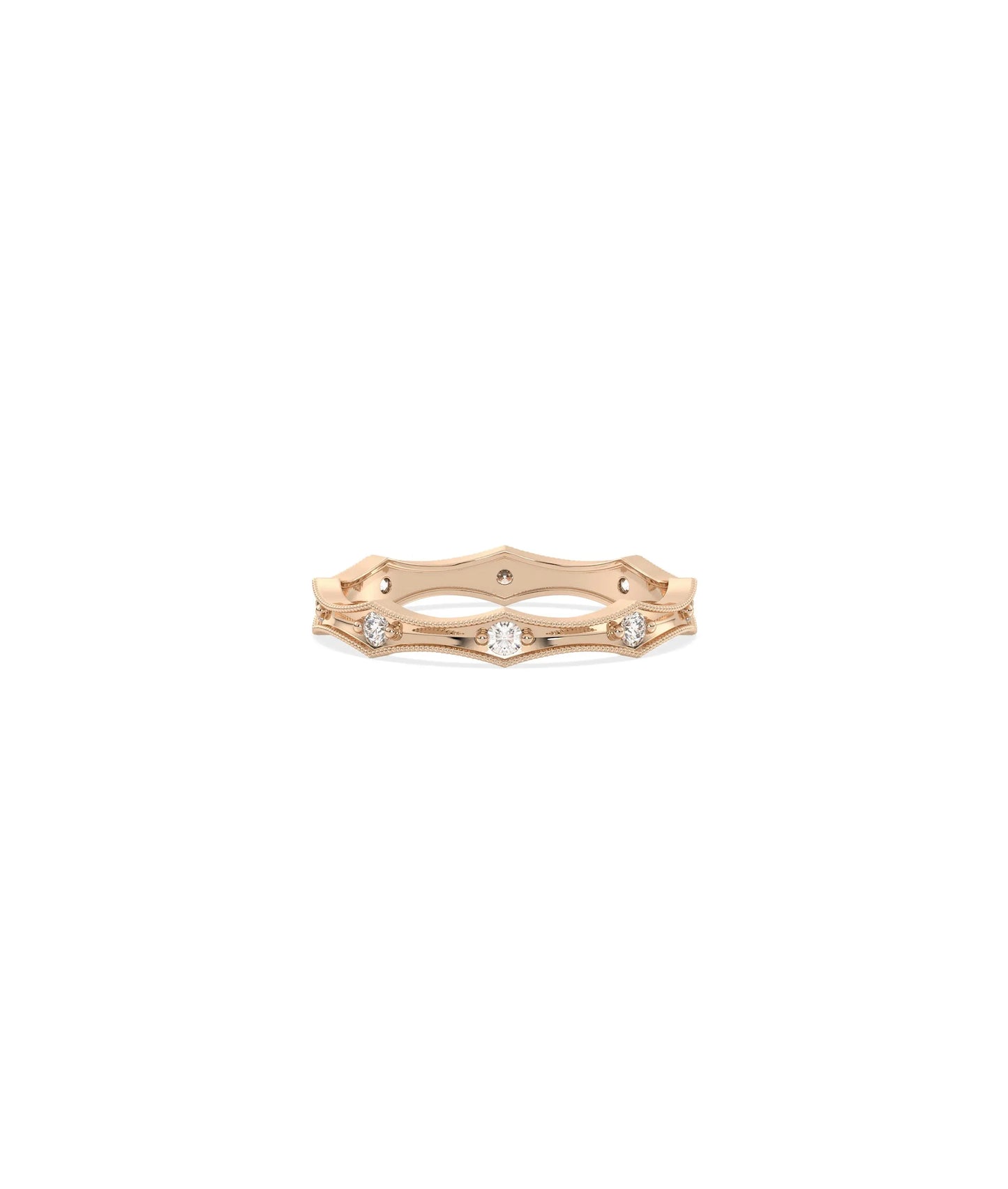 Rose gold Diamond Eternity Band Ring with unbroken circle of diamond brilliance