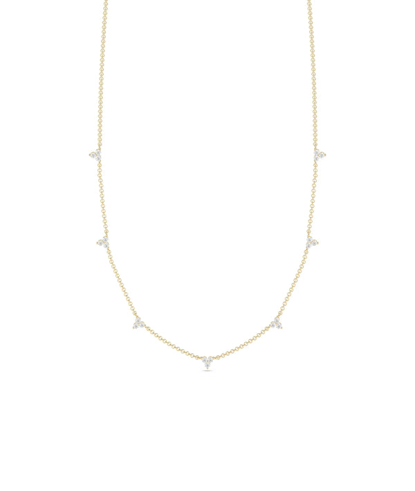 Diamond Station Necklace - 79e | Everyday 14K Gold Jewelry