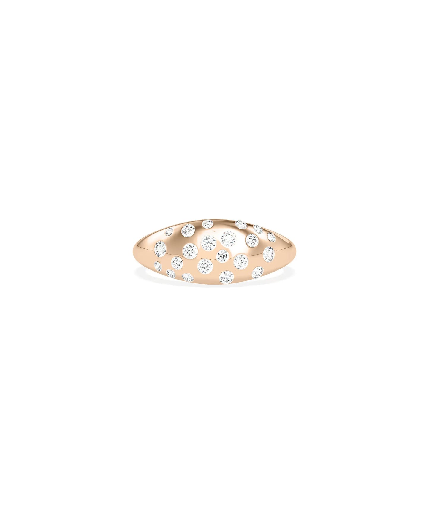 Diamond Bezel Dome Ring - 79e | Everyday 14K Gold Jewelry