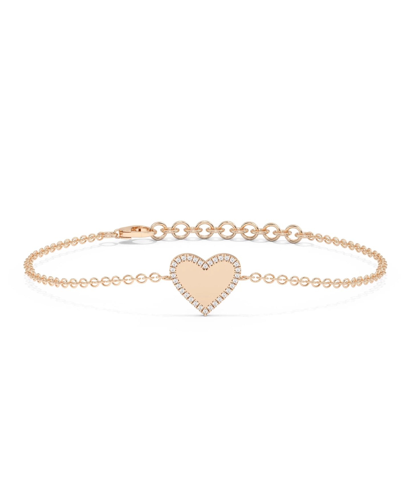 Diamond Outline Heart Bracelet - 79e | Everyday 14K Gold Jewelry