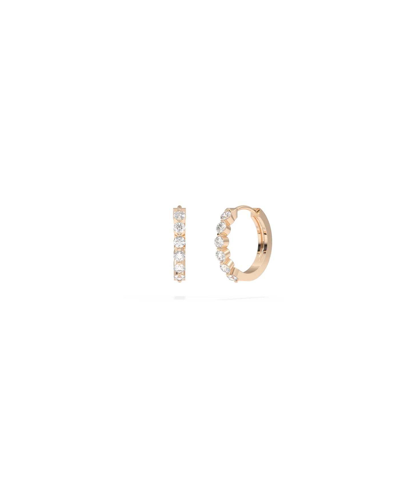 Diamond Front Line Hoop Earring - 79e | Everyday 14K Gold Jewelry