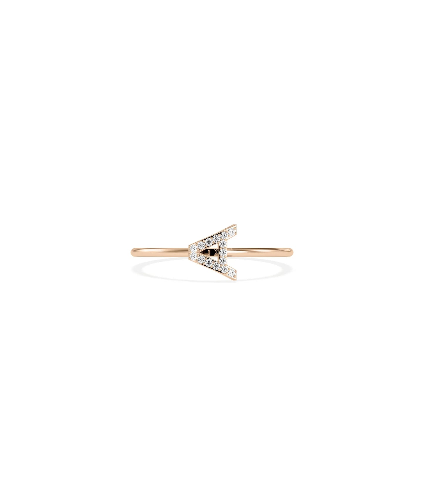 Diamond Initial Letter Ring - 79e | Everyday 14K Gold Jewelry