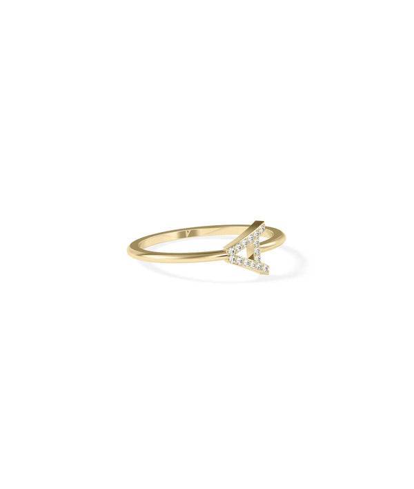 Diamond Initial Letter Ring - 79e | Everyday 14K Gold Jewelry alternate view