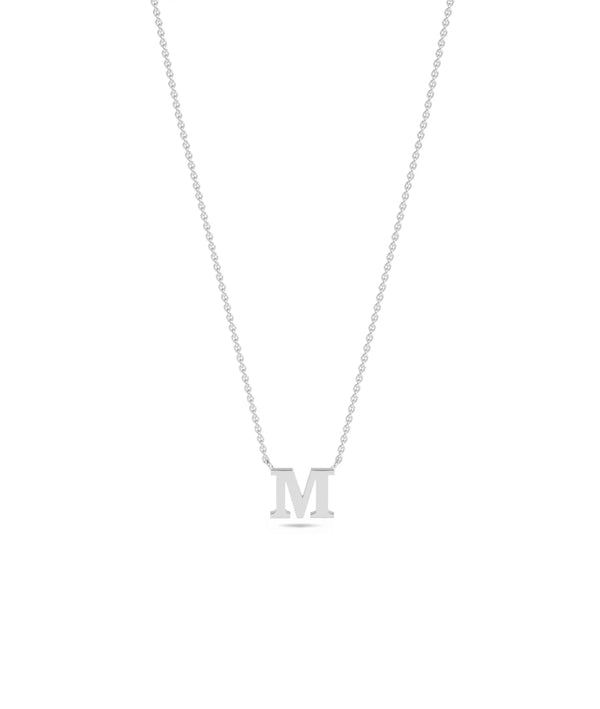 Gold Initial Necklace in white gold featuring monogram letter design alternate view