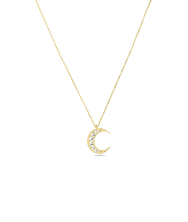 Crescent moon star burst diamonds 15mm 0.10 ctw close-up alternate view