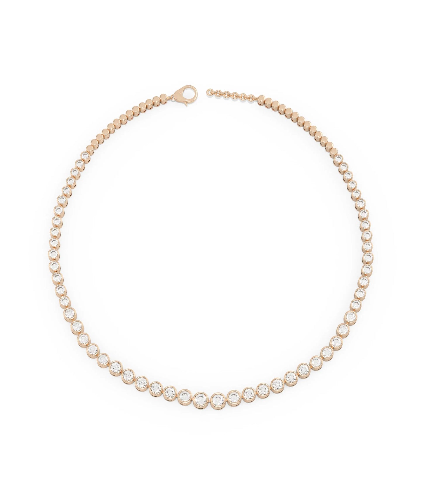 Diamond Bezel Tennis Necklace - 79e | Everyday 14K Gold Jewelry