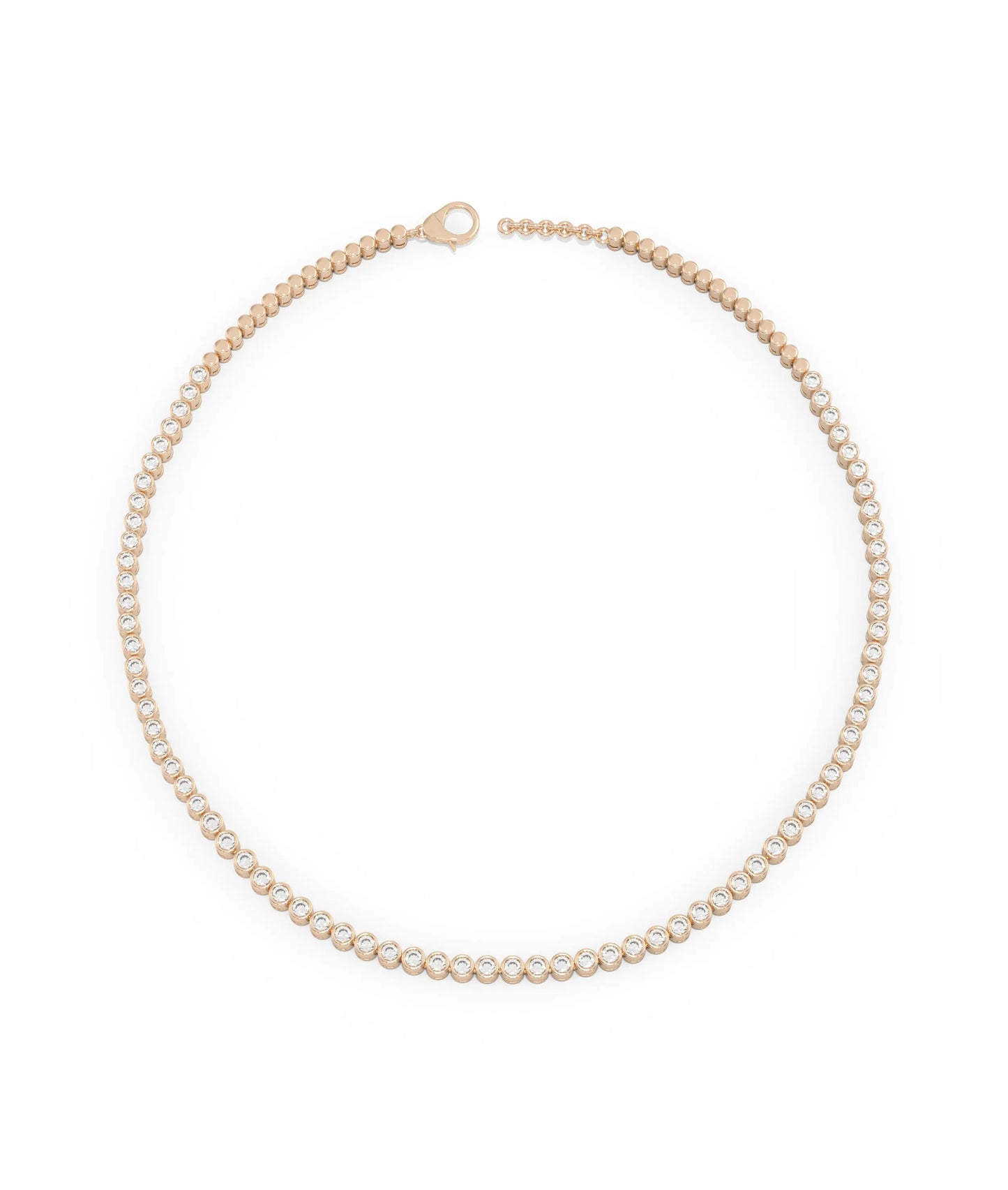 Diamond Bezel Tennis Necklace - 79e | Everyday 14K Gold Jewelry