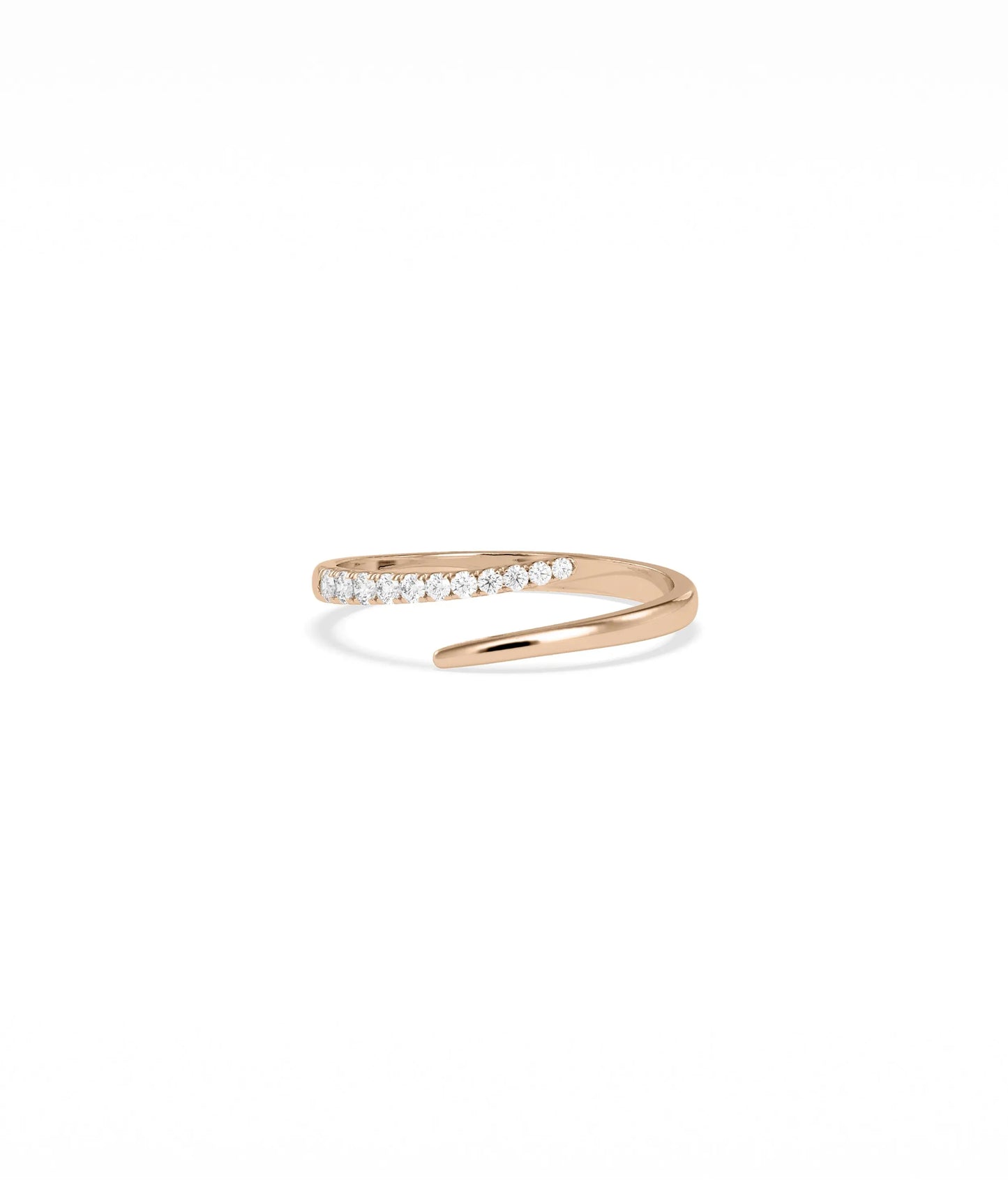 Rose gold Diamond and Gold Bypass Ring with modern asymmetrical bypass styling
