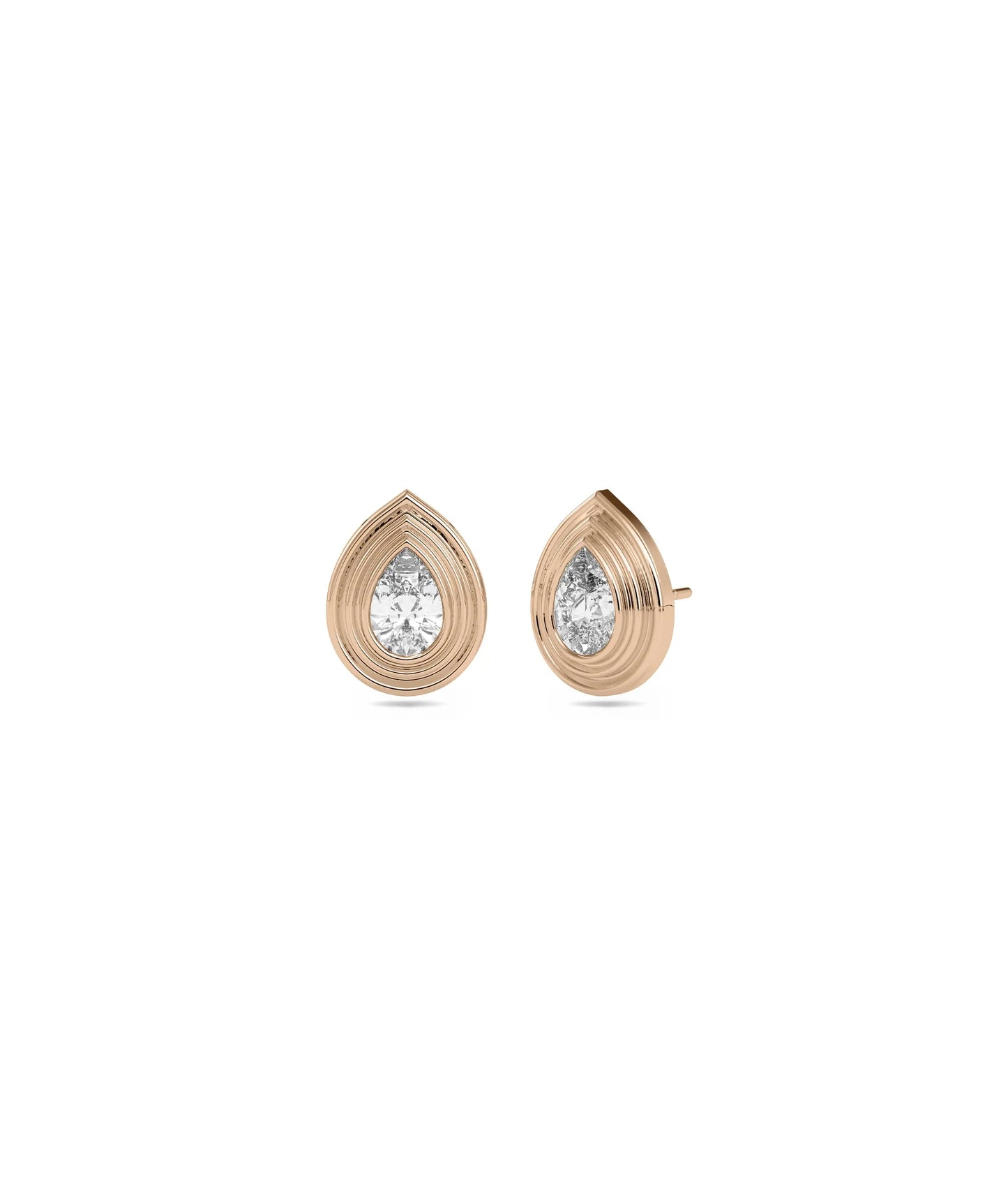 Rose gold solitaire studs featuring substantial 0.70 carat diamond brilliance sparkle