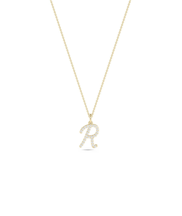 Pave initial charm diamonds 11mm 0.09 ctw close-up alternate view
