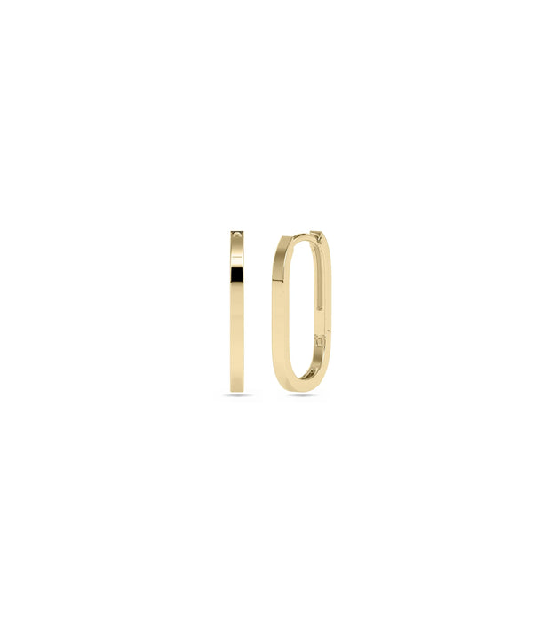 Flat Gold Cushion Shape Hoop Earring - 79e | Everyday 14K Gold Jewelry