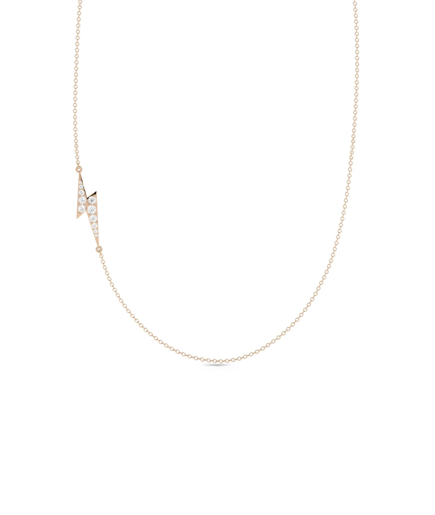 Rose gold Diamond Charm Cable Chain featuring sparkle