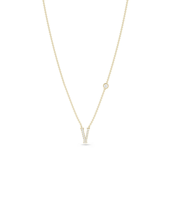 Diamond Pave Initial Birthstone yellow gold personalized colorful