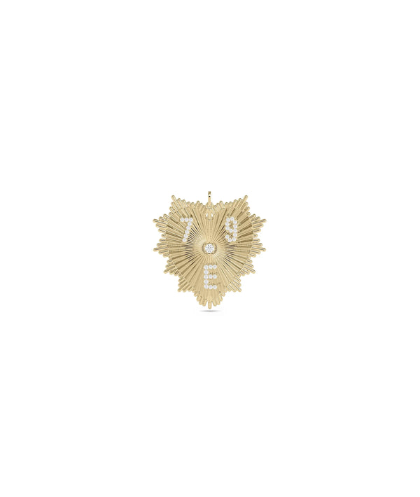 Custom Diamond Initial Heart Medallion yellow gold bold personalized