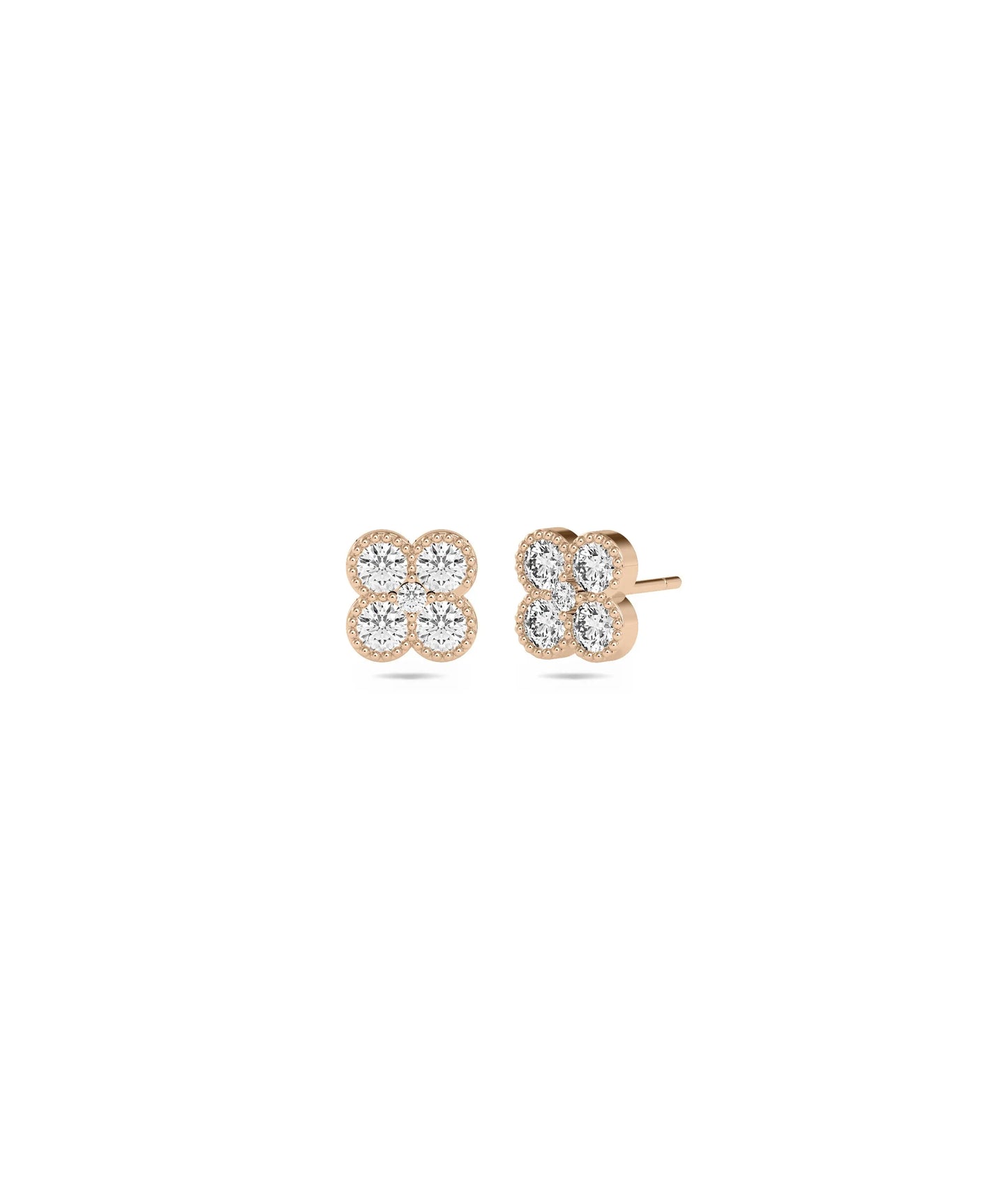 Diamond Clover Earrings - 79e | Everyday 14K Gold Jewelry