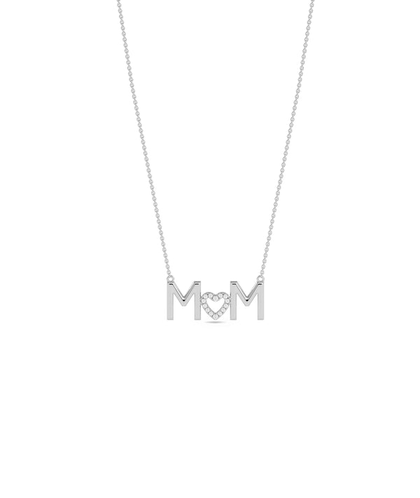 White gold Custom Initial Diamond Heart personalized design alternate view