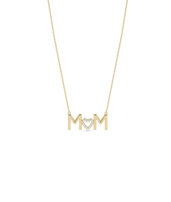 Custom Initial Diamond Heart yellow gold personalized romantic