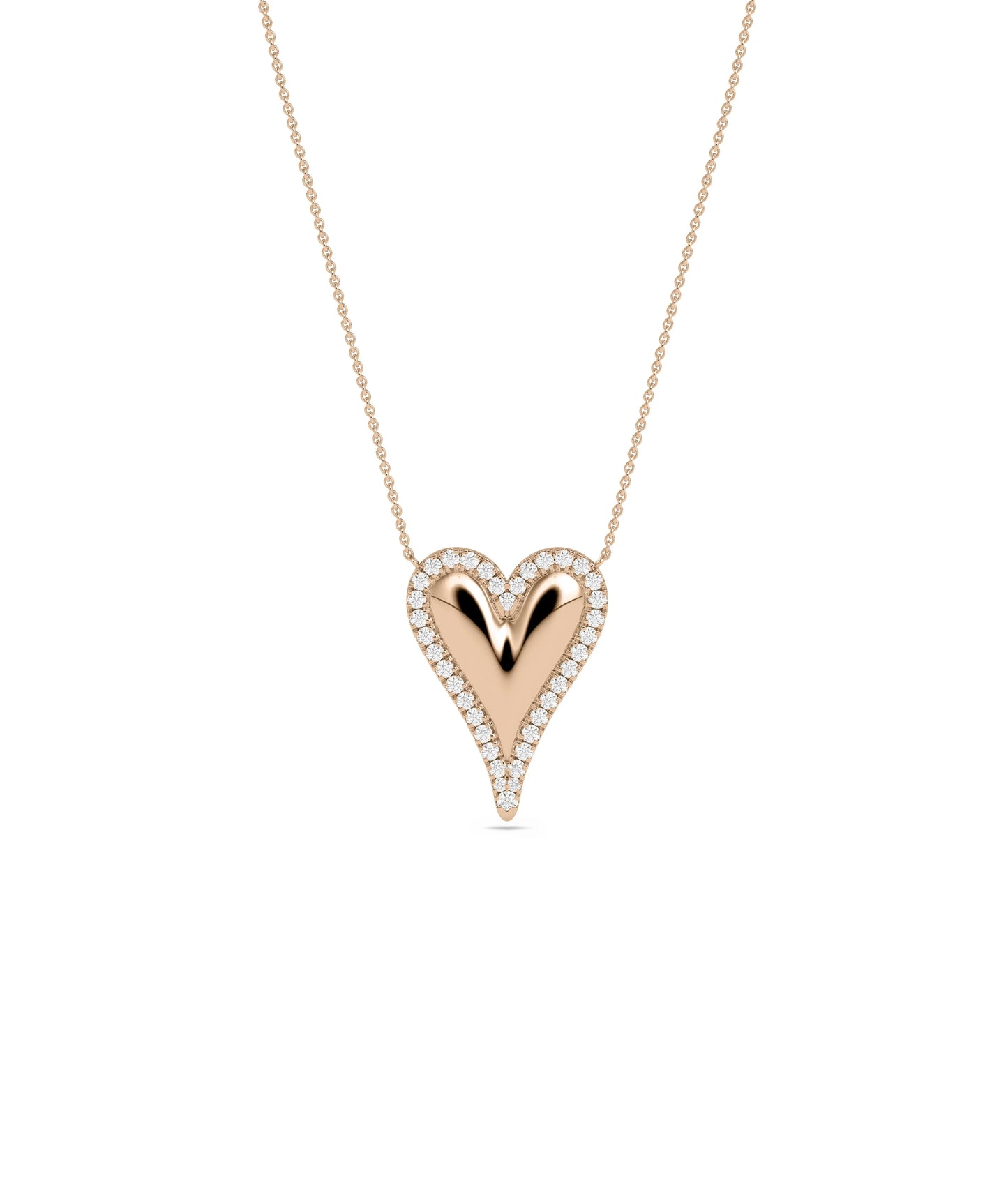 Rose gold Diamond Bubble Heart featuring texture brilliance