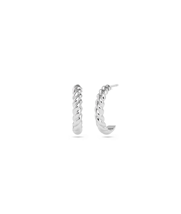 Fluted Gold Half Hoop Earring - 79e | Everyday 14K Gold Jewelry alternate view