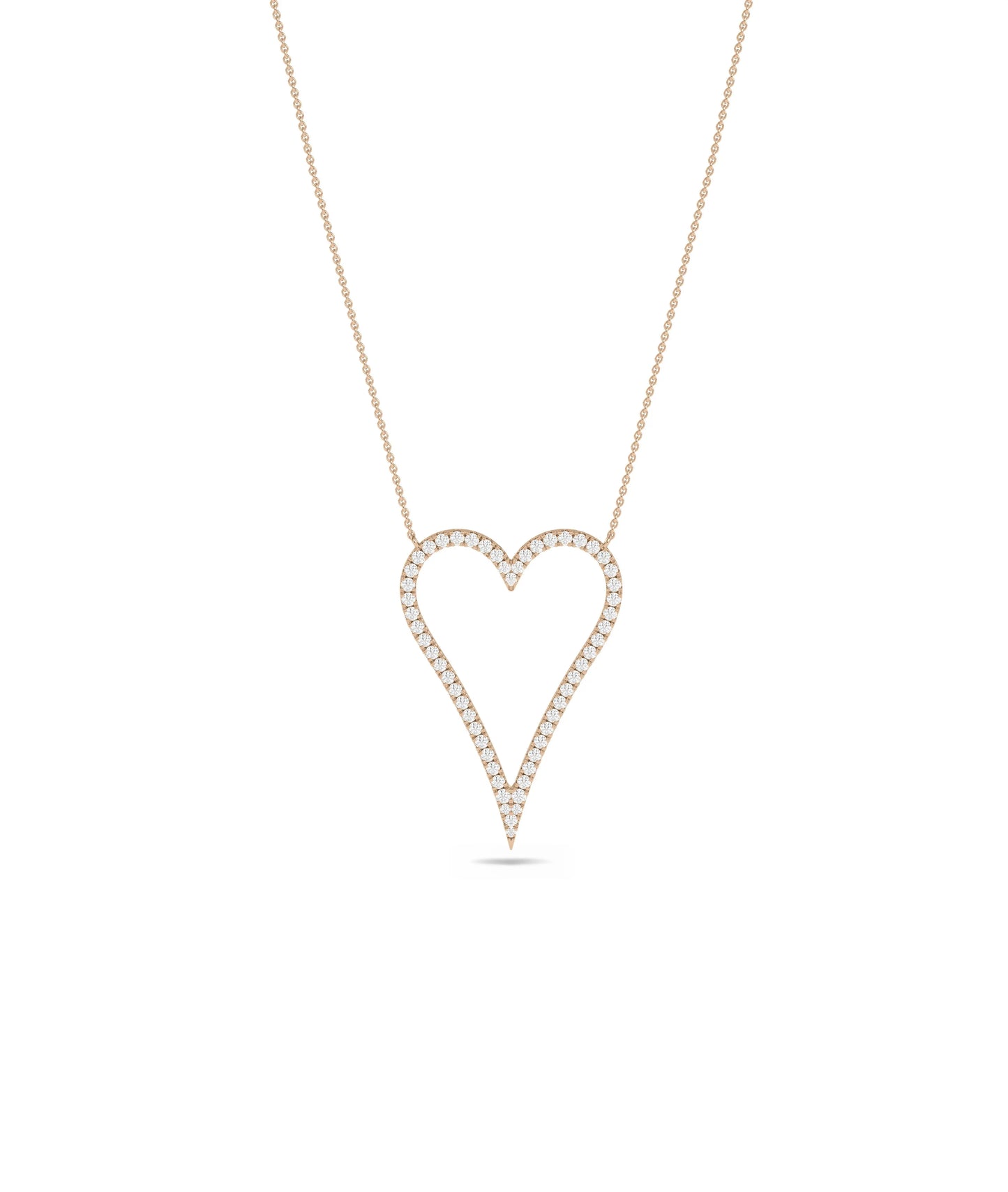 Rose gold Diamond Outline Heart featuring brilliant frame