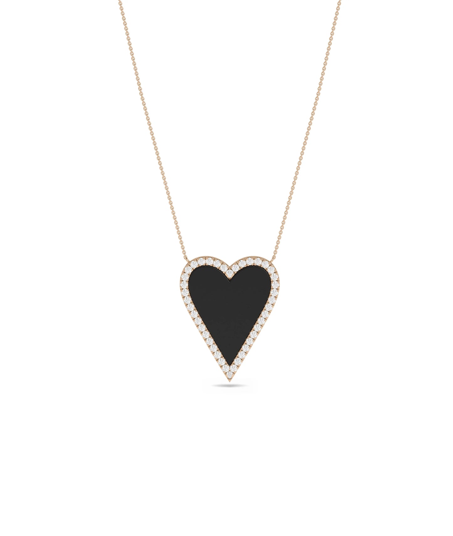 Enamel heart diamond outline 25mm 0.50 ctw close-up