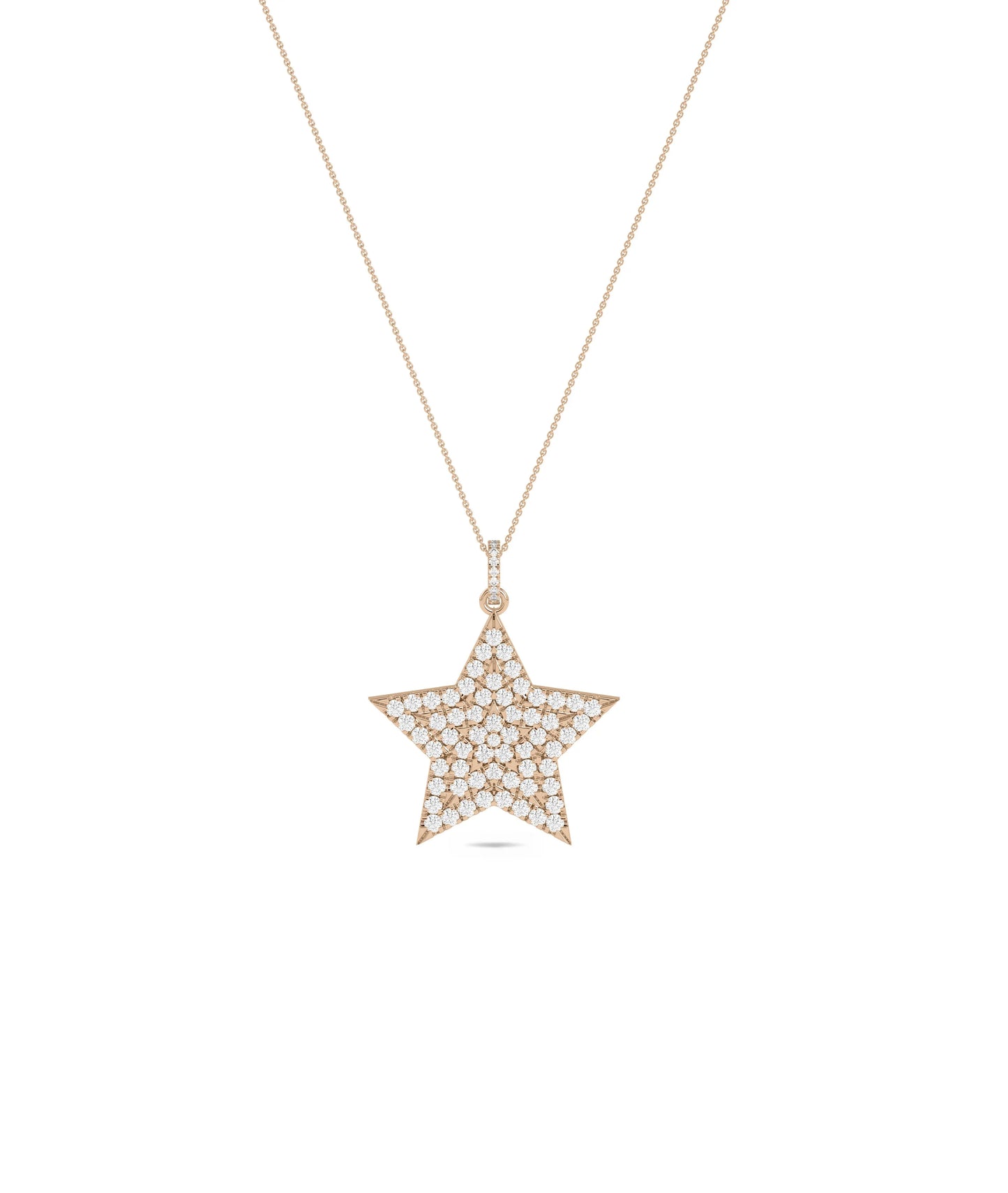 Rose gold Diamond Pave Star Bail featuring brilliance