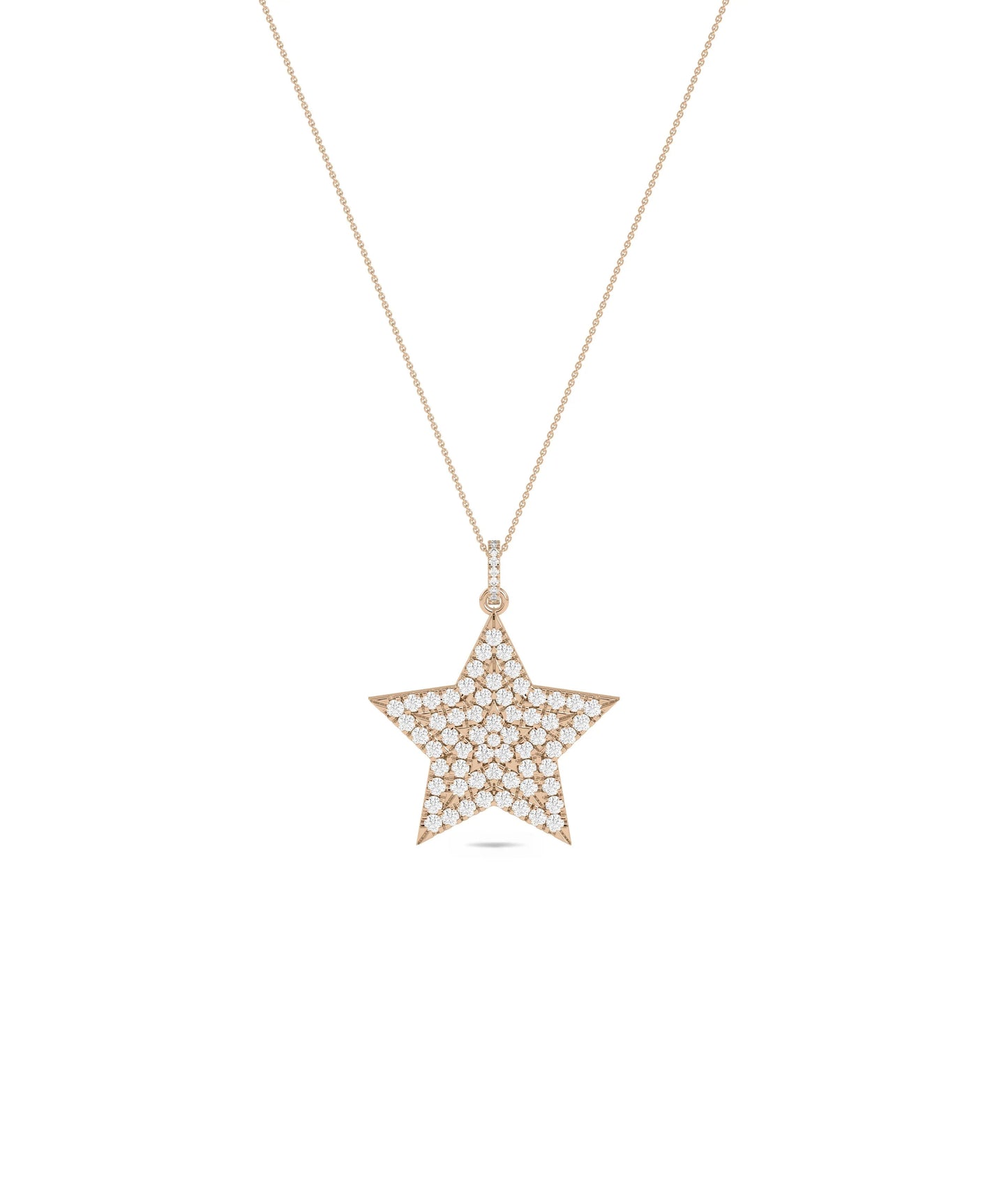 Rose gold Diamond Pave Star Bail featuring brilliance