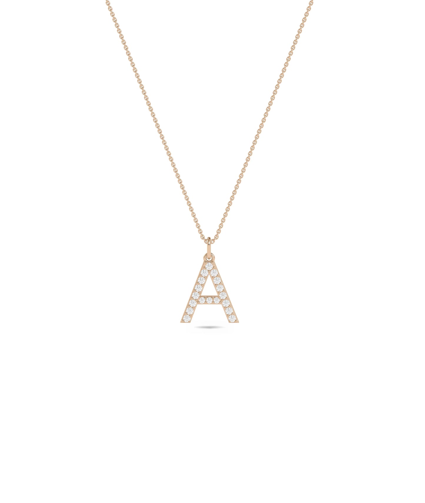 Diamond Pave Initial Charm in rose gold highlighting personalized warm tones