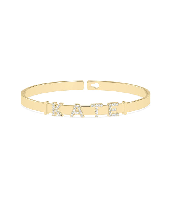 Custom Name Buckle Bangle - 79e | Everyday 14K Gold Jewelry