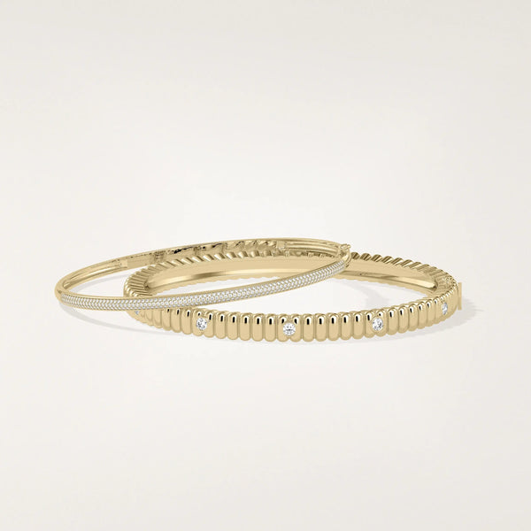 3 Row Diamond Pave Bangle - 79e | Everyday 14K Gold Jewelry alternate view