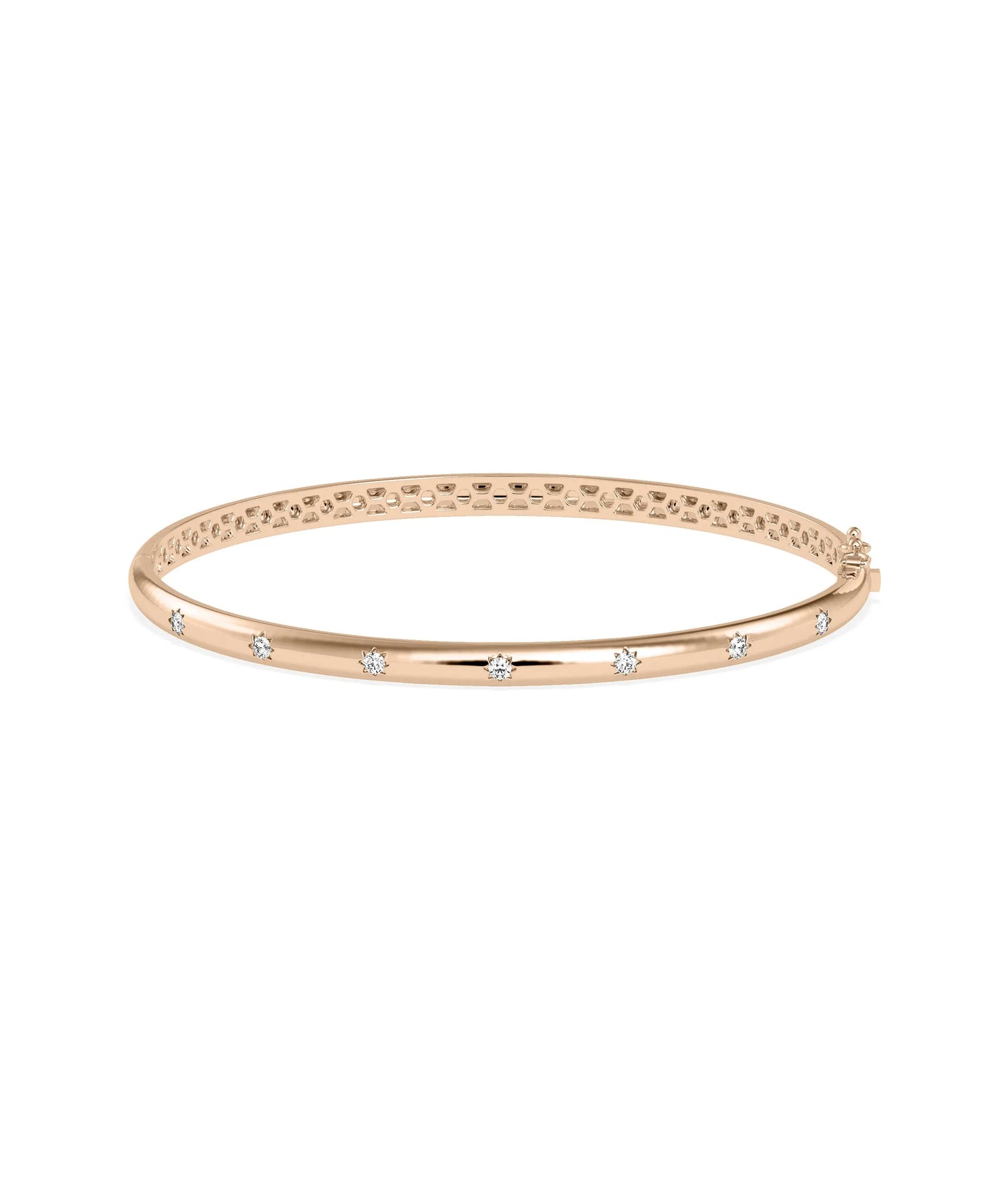 Diamond Curved Bangle - 79e | Everyday 14K Gold Jewelry