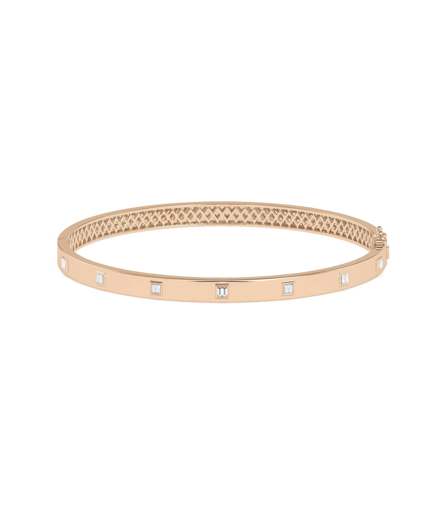 Diamond Station Bangle - 79e | Everyday 14K Gold Jewelry
