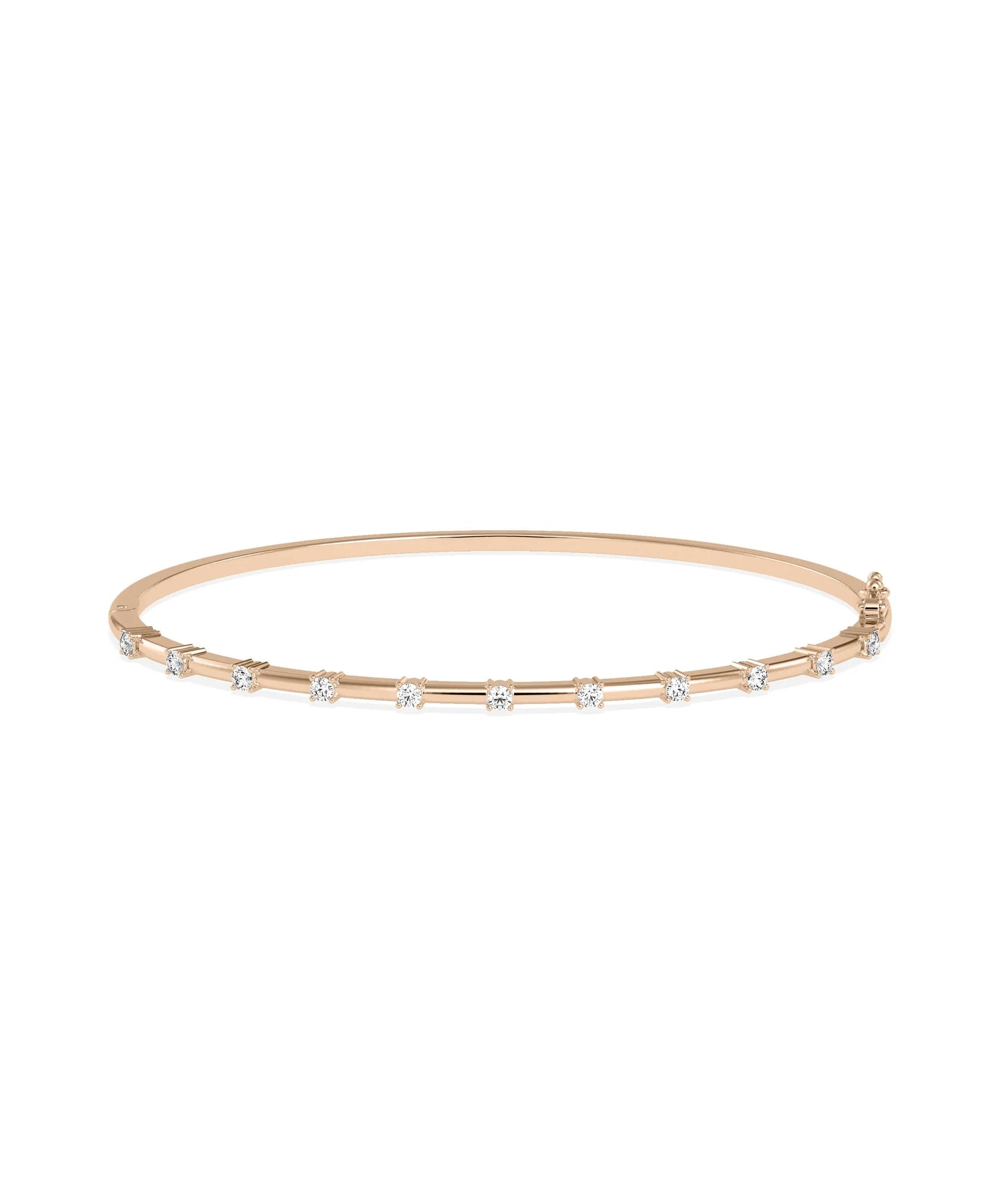 Diamond Station Bangle - 79e | Everyday 14K Gold Jewelry