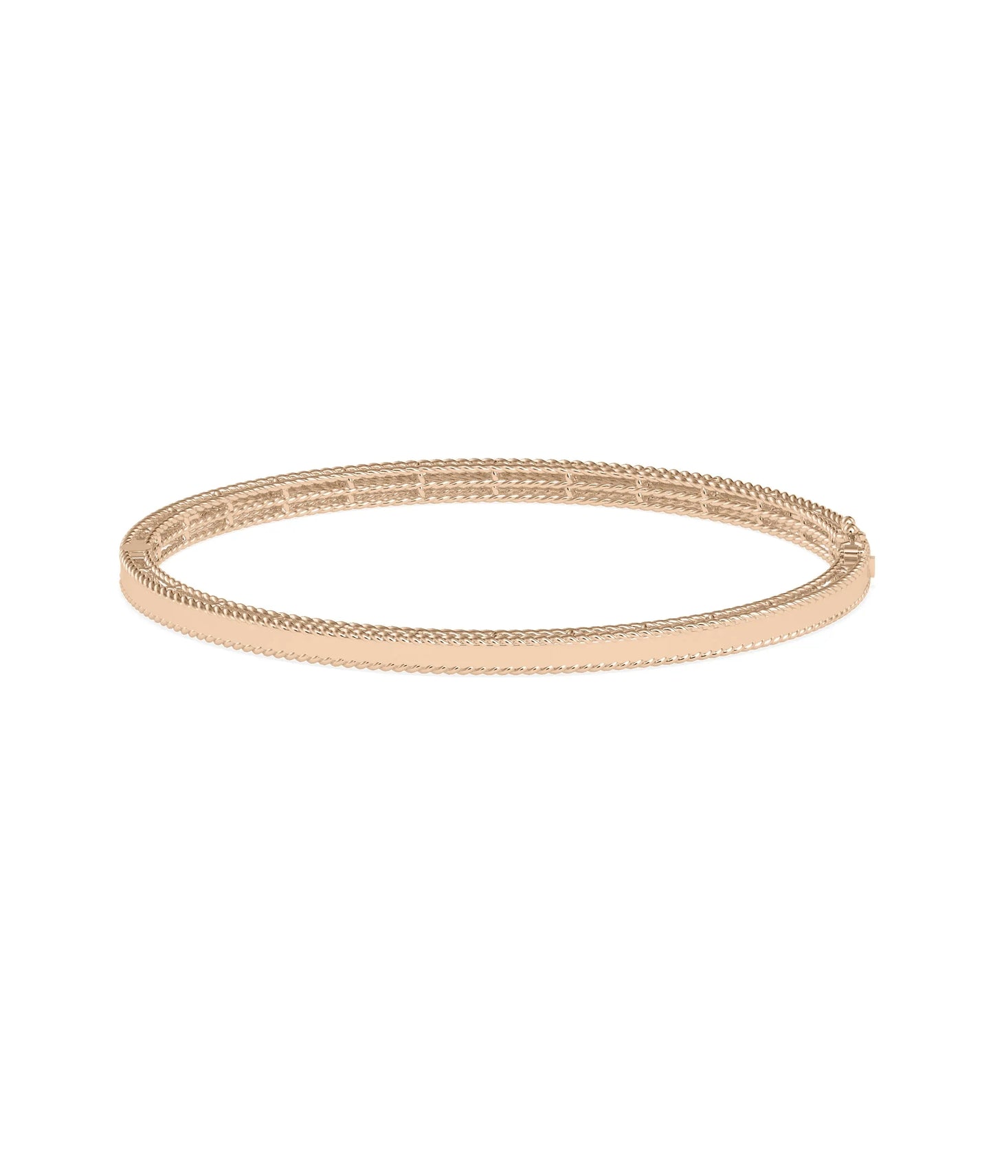 Flat Gold Bangle with Rope Edges - 79e | Everyday 14K Gold Jewelry