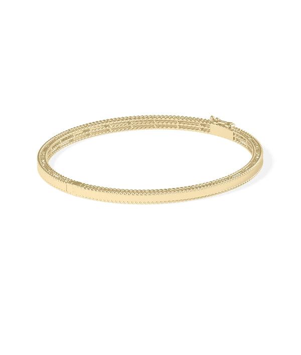 Flat Gold Bangle with Rope Edges - 79e | Everyday 14K Gold Jewelry alternate view