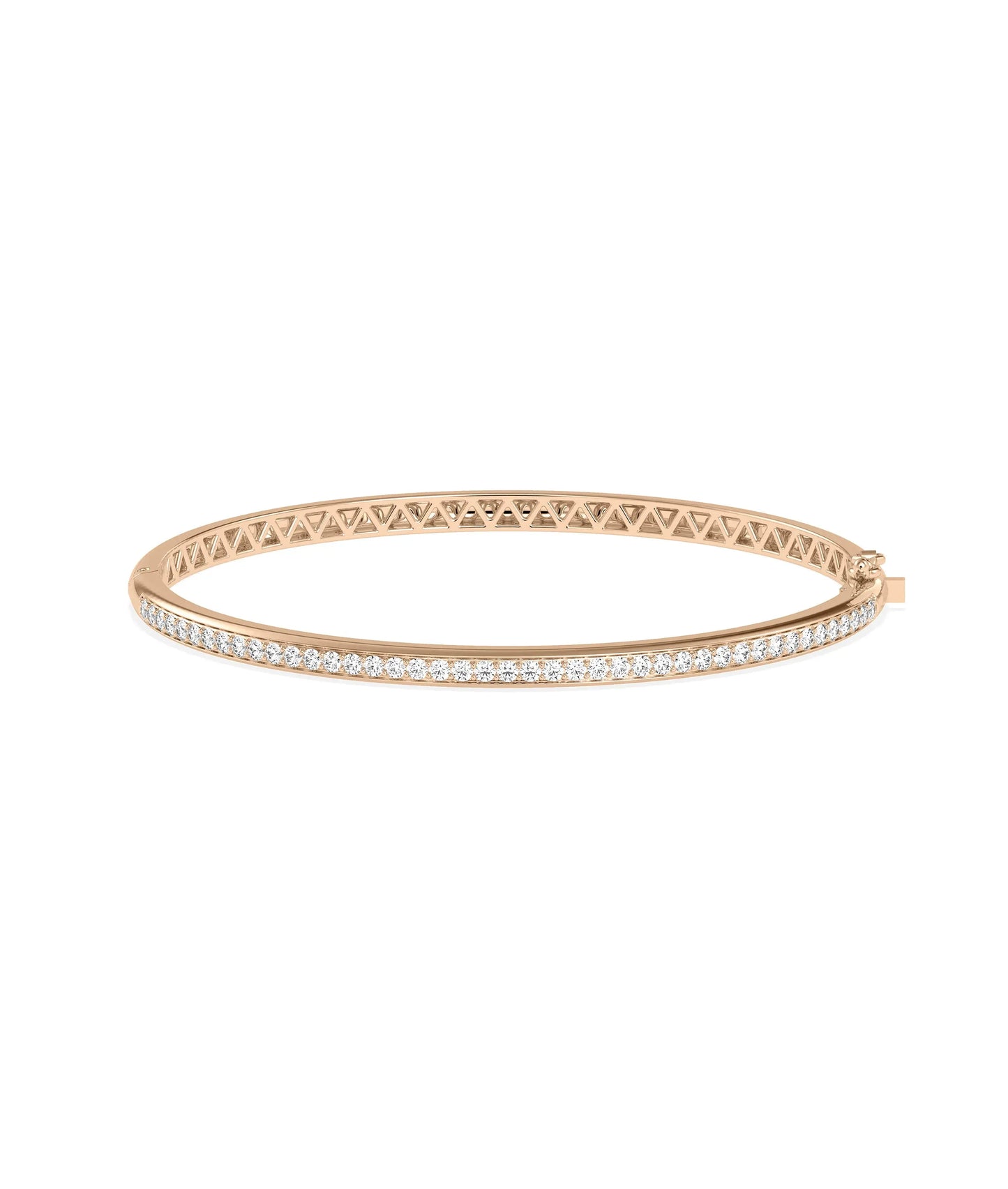 Diamond Straight Line Bangle - 79e | Everyday 14K Gold Jewelry