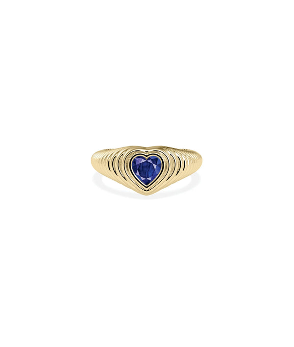 Birthstone Heart Fluted Ring - 79e | Everyday 14K Gold Jewelry alternate view