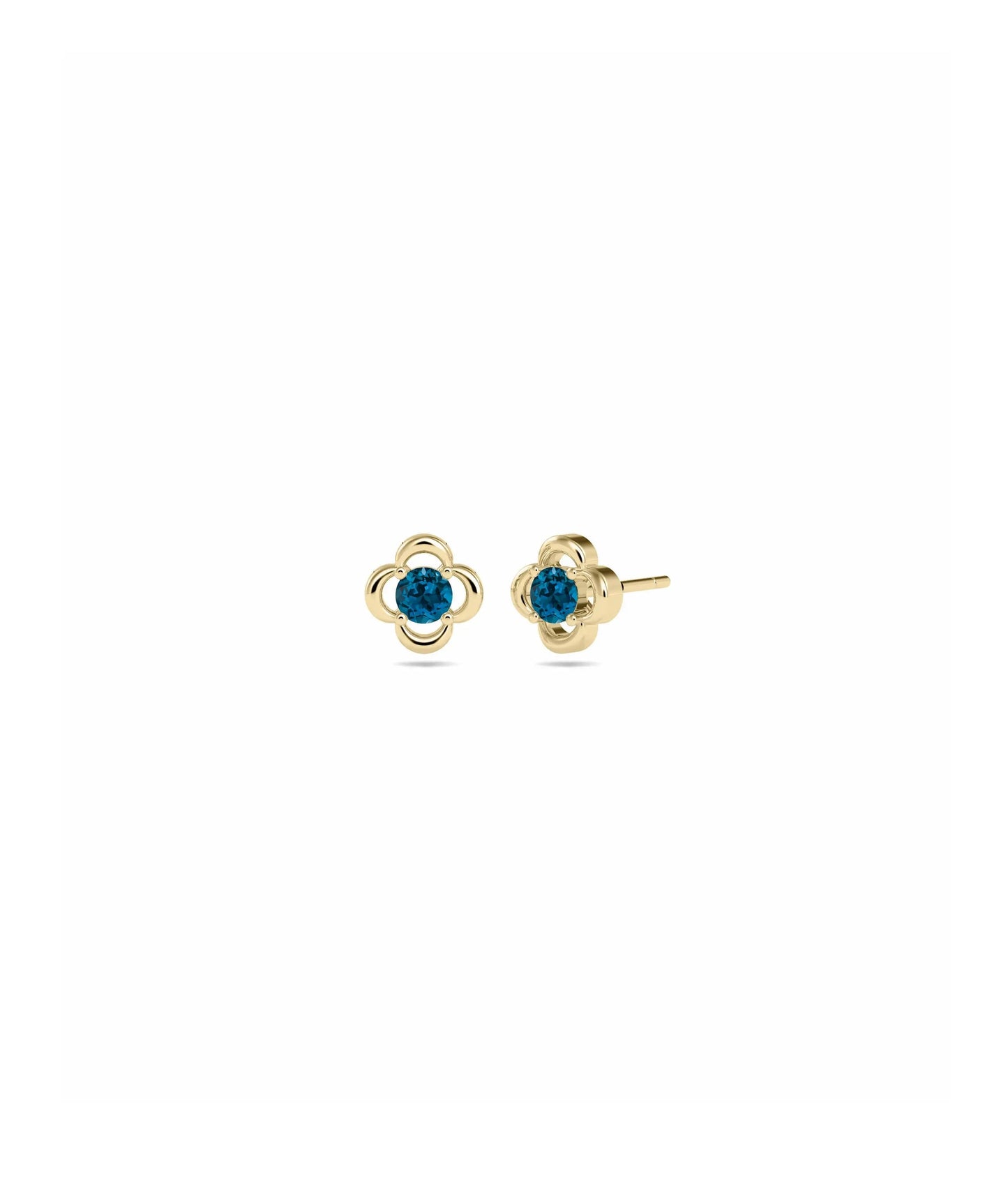 Birthstone Clover Stud Earring - 79e | Everyday 14K Gold Jewelry