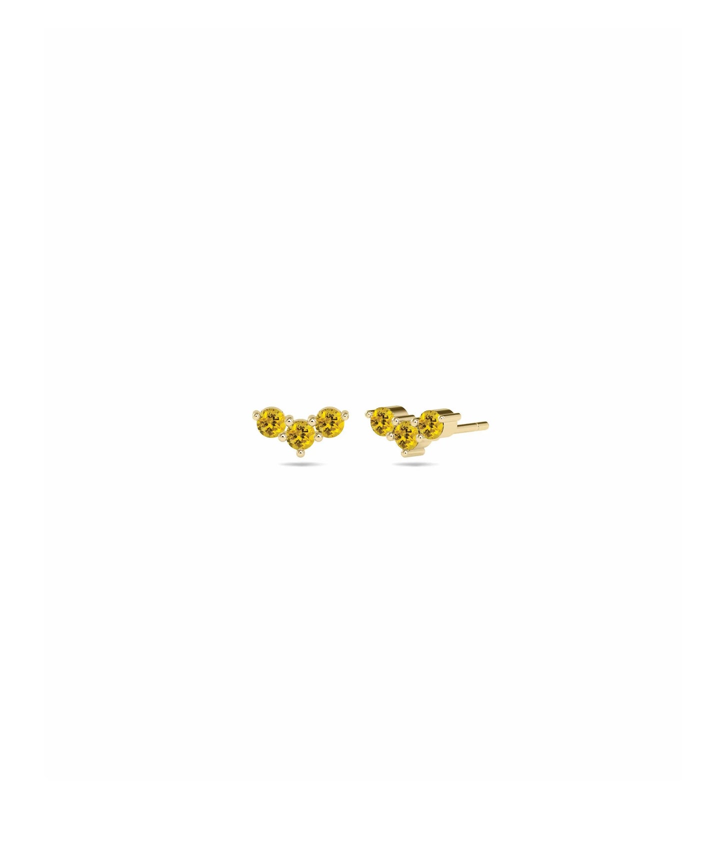 Birthstone Chevron Stud Earring - 79e | Everyday 14K Gold Jewelry