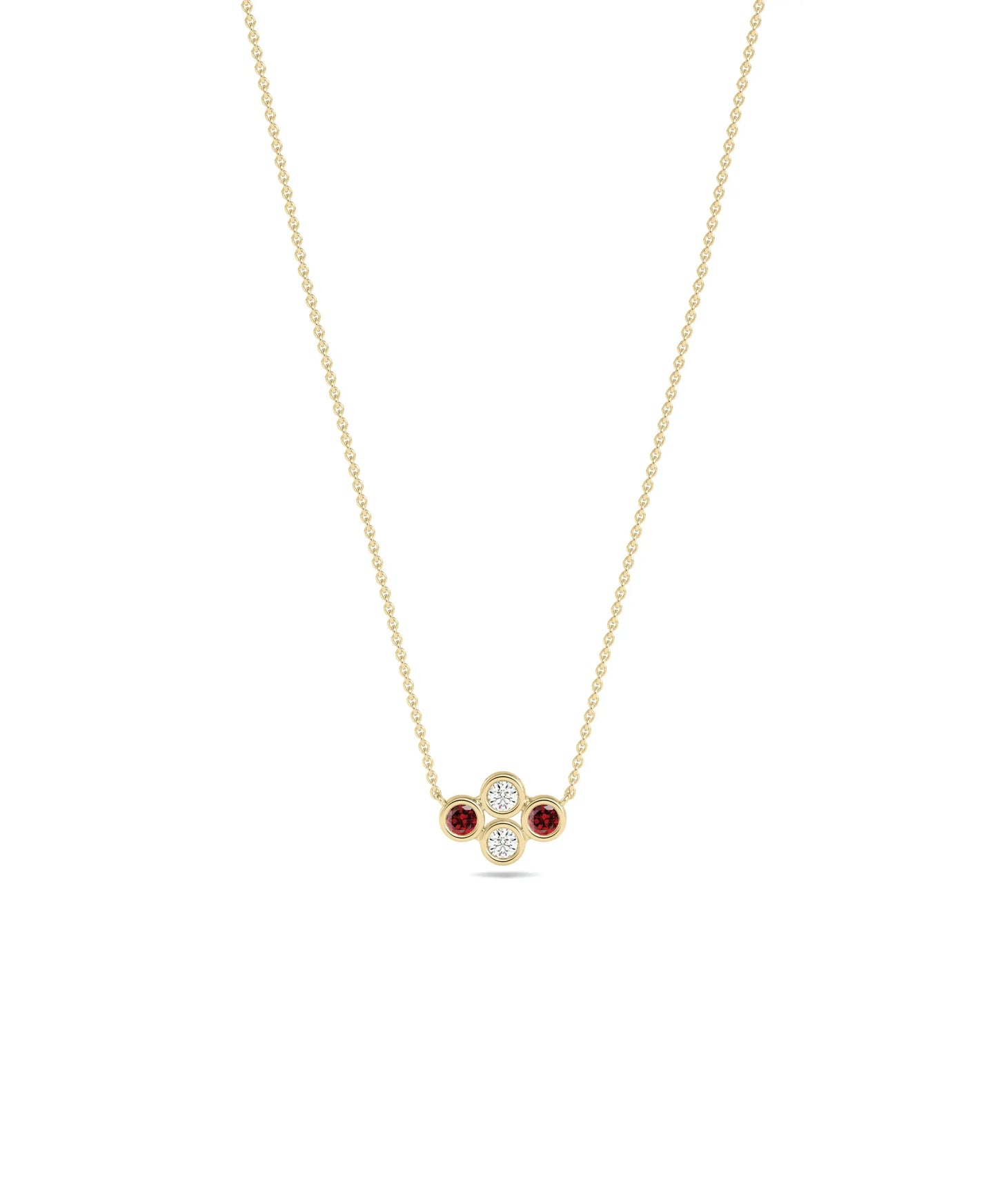 Birthstone and Diamond Clover Necklace - 79e | Everyday 14K Gold Jewelry