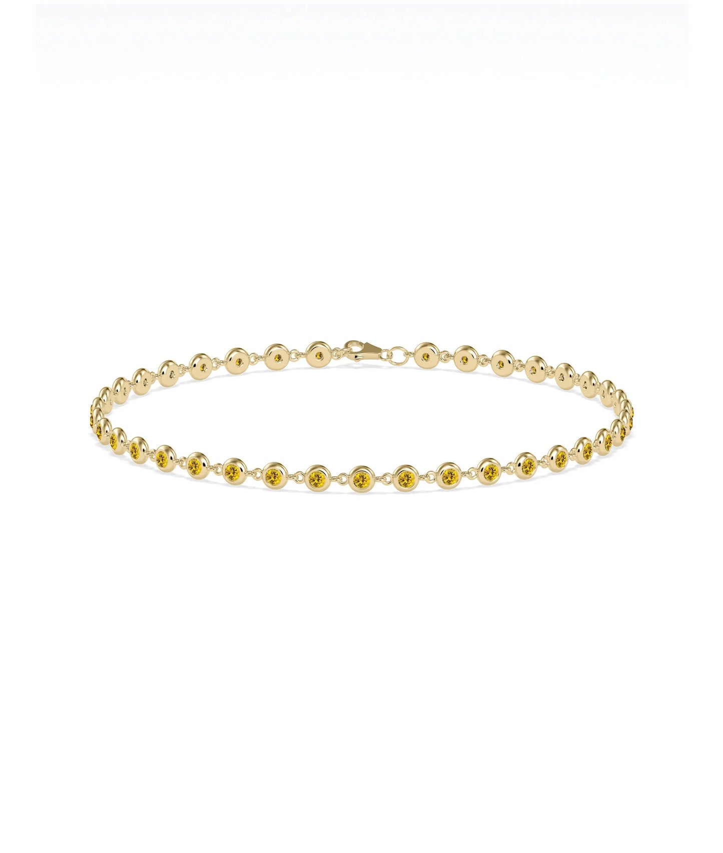 Birthstone Bezel Station Bracelet - 79e | Everyday 14K Gold Jewelry