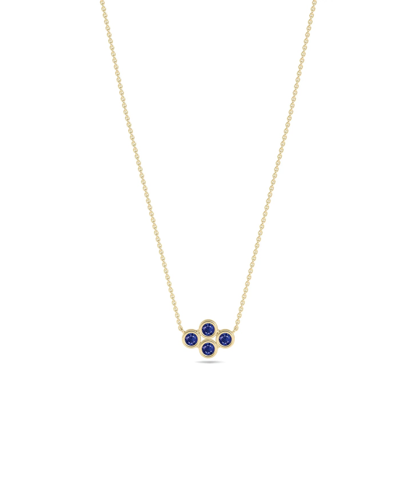 Birthstone Cluster Necklace - 79e | Everyday 14K Gold Jewelry