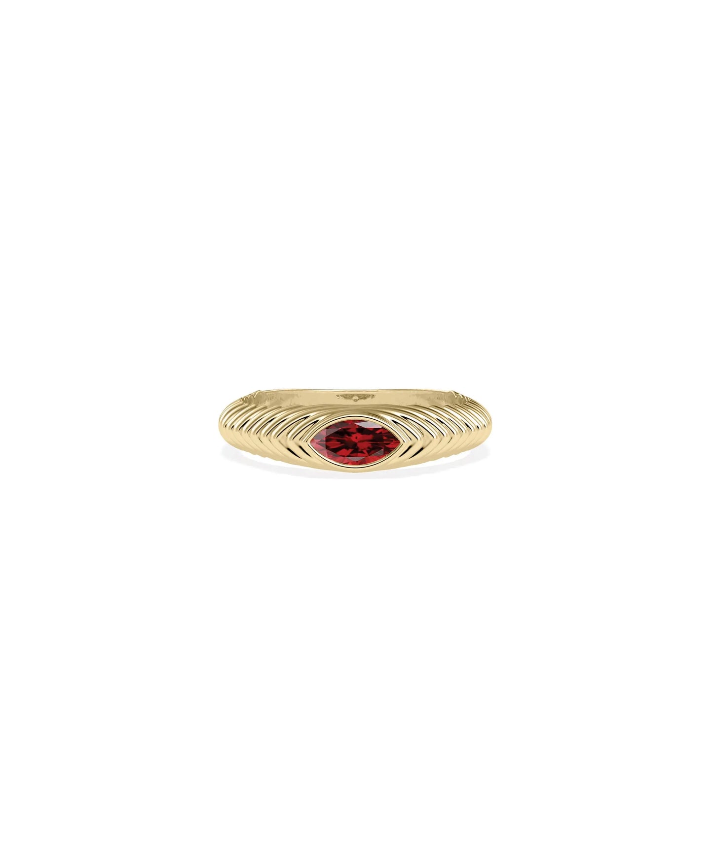 Birthstone Fluted Ring - 79e | Everyday 14K Gold Jewelry