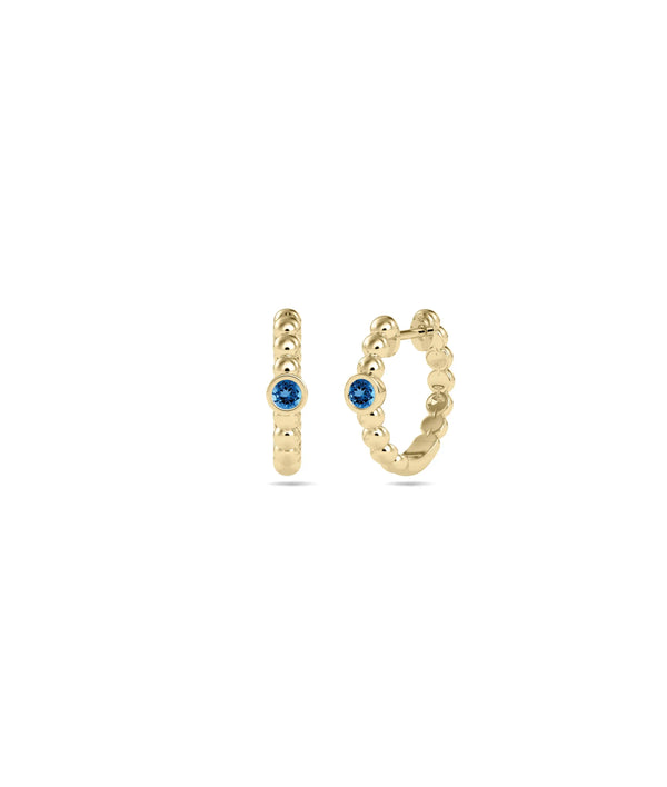 Birthstone Bubble Hoop Earring - 79e | Everyday 14K Gold Jewelry alternate view