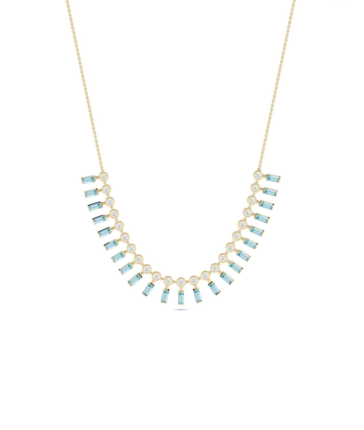 Birthstone and Diamond Layered Necklace - 79e | Everyday 14K Gold Jewelry